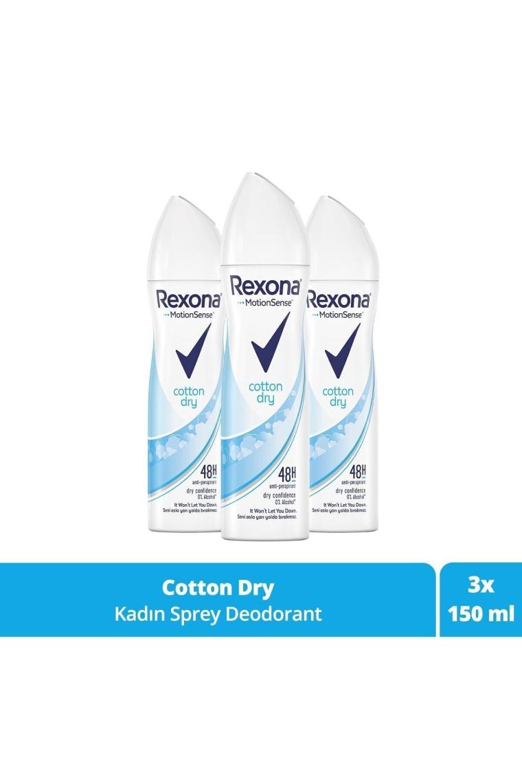 Rexona Kadın Deodorant Cotton Dry 150 ml - 3'lü Paket