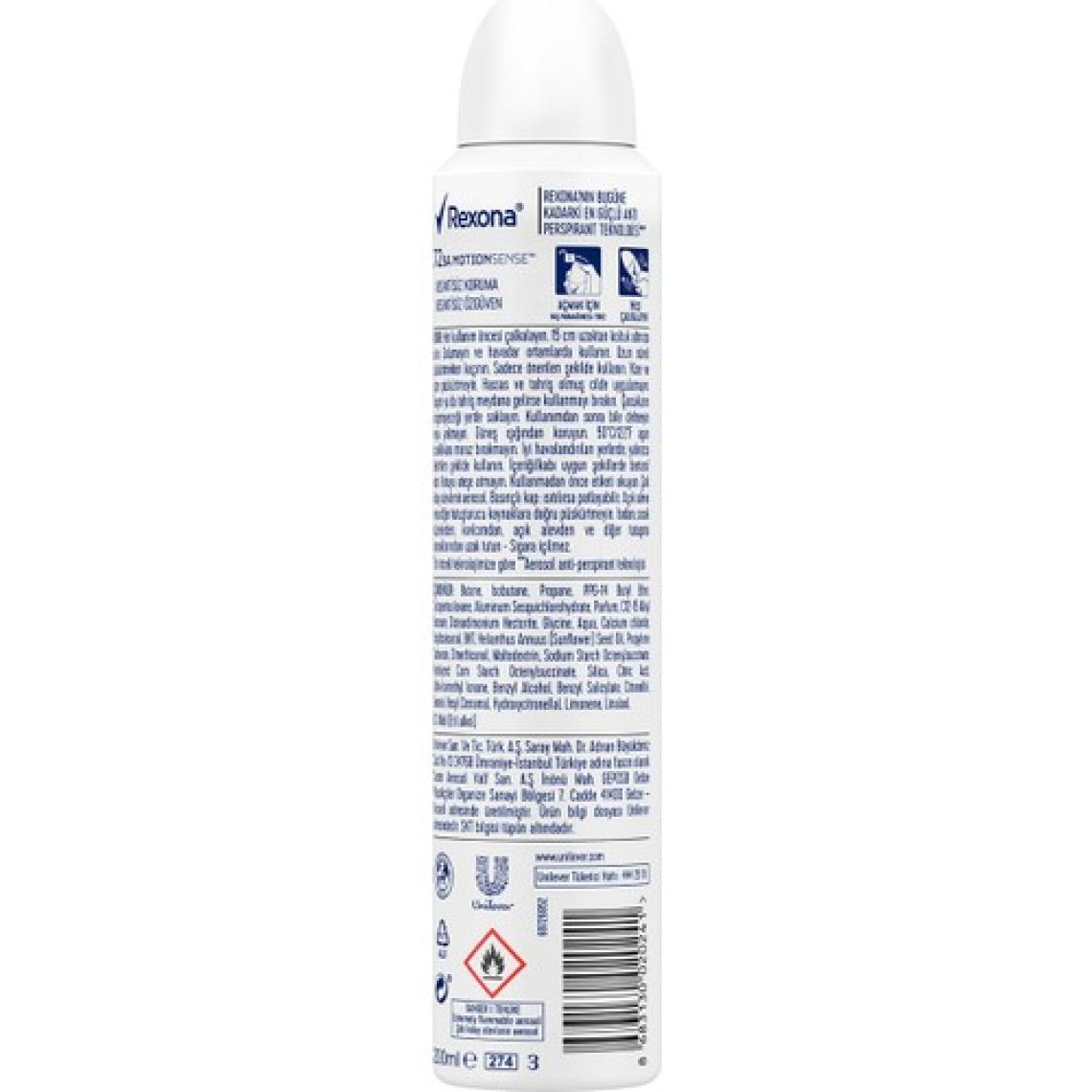 Rexona Kadın Sprey Deodorant Invisible Beyaz İz Sarı Leke Karşıtı 72 Saat Kesintisiz Üstün Koruma 200 ml