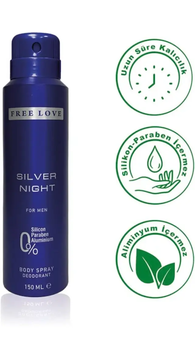 Free Love Silver Night Erkek Deodorant 150 ml