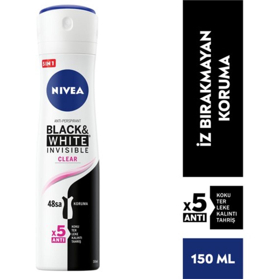 Nivea Invisible Black & White Clear Kadın Sprey Deodorant 150 ml