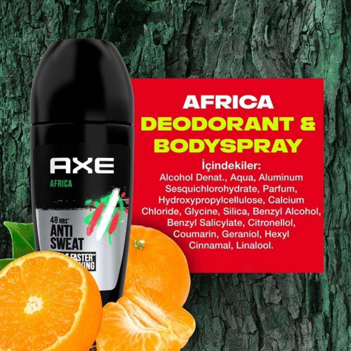 Axe Erkek Roll On Deodorant Africa 48 Saat Etkileyici Koku 50 ml