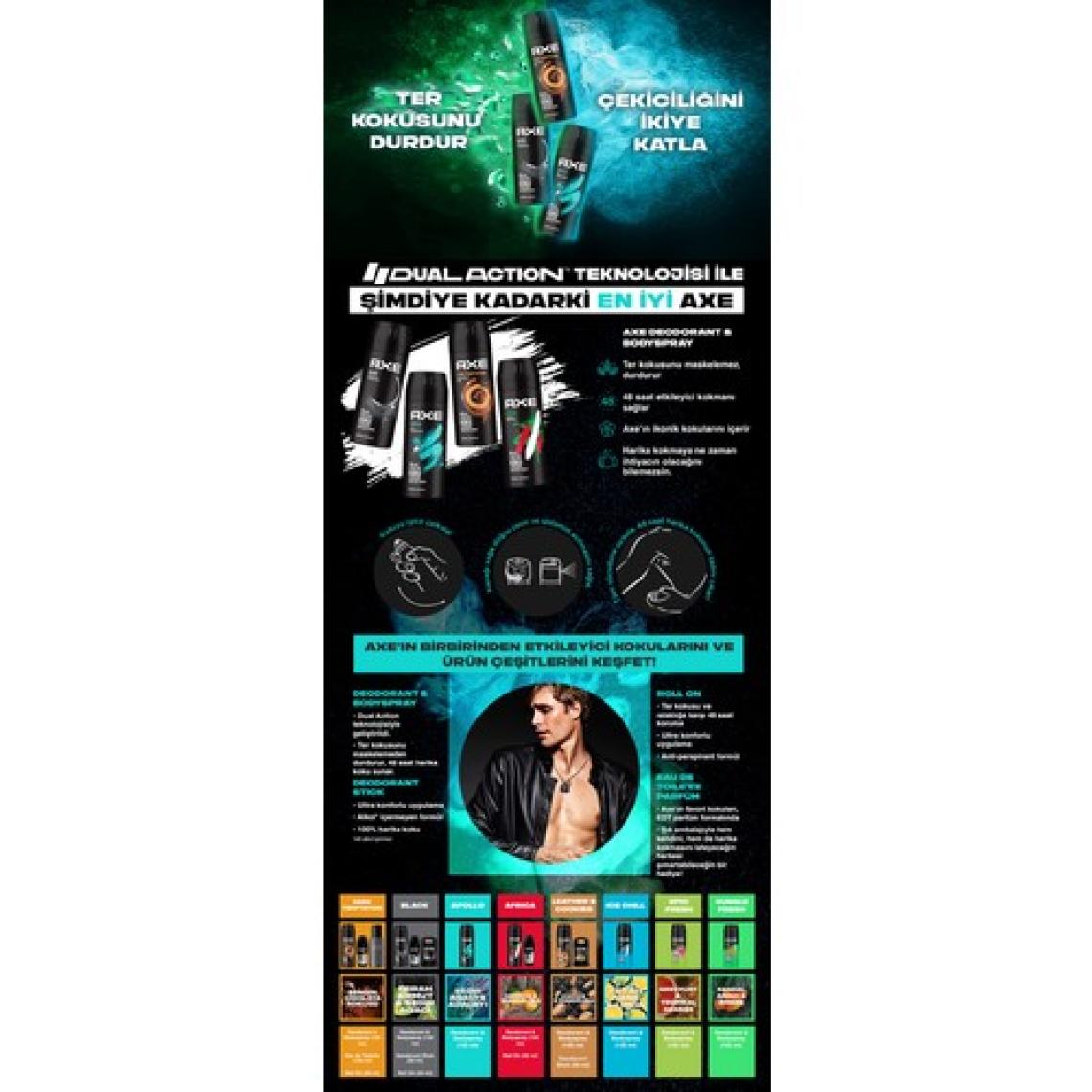 Axe Erkek Roll On Deodorant Africa 48 Saat Etkileyici Koku 50 ml