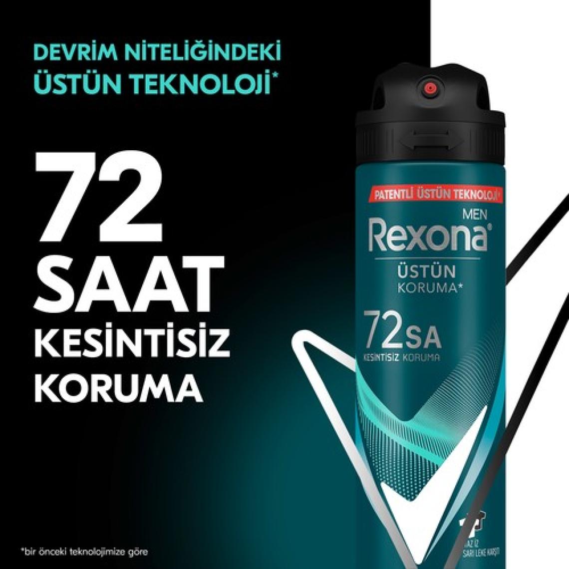 Rexona Men Erkek Sprey Deodorant Invisible Ocean Deep 72 Saat Kesintisiz Üstün Koruma 150 ml