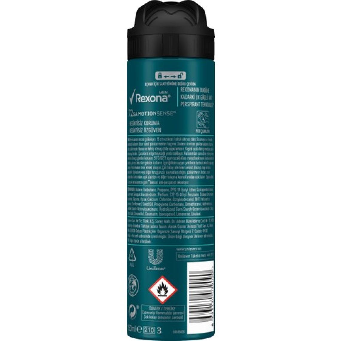 Rexona Men Erkek Sprey Deodorant Invisible Ocean Deep 72 Saat Kesintisiz Üstün Koruma 150 ml