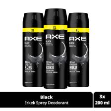 Erkek Sprey Deodorant Black Xl 48 Saat Etkileyici Koku 200 ml X3 Adet