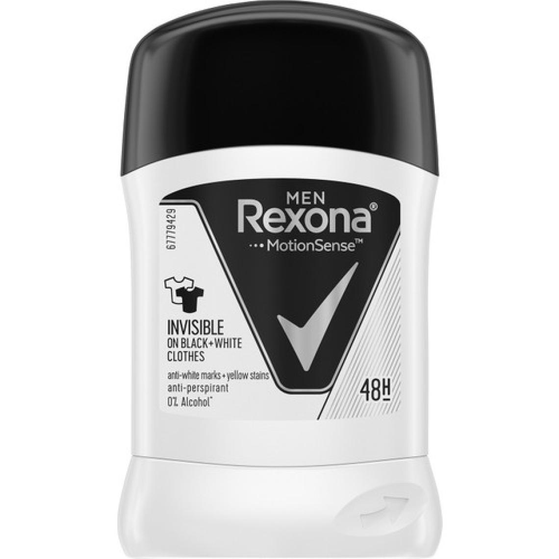 Rexona Men Erkek Anti-Perspirant Stick Deodorant Invisible Black And White 50 ML 1 Adet