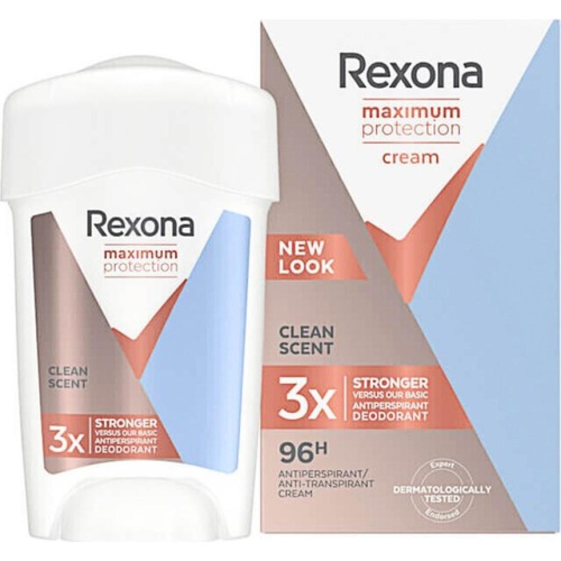 Rexona Maximum Protection Cream Clent Scent Deodorant 96 Saat Etkin Koruma 45 ml