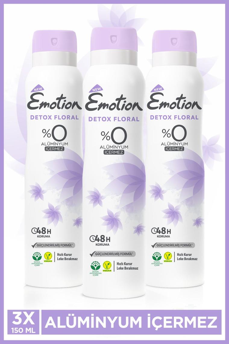 Emotion Detox Floral Kadın Deodorant  3X150ML