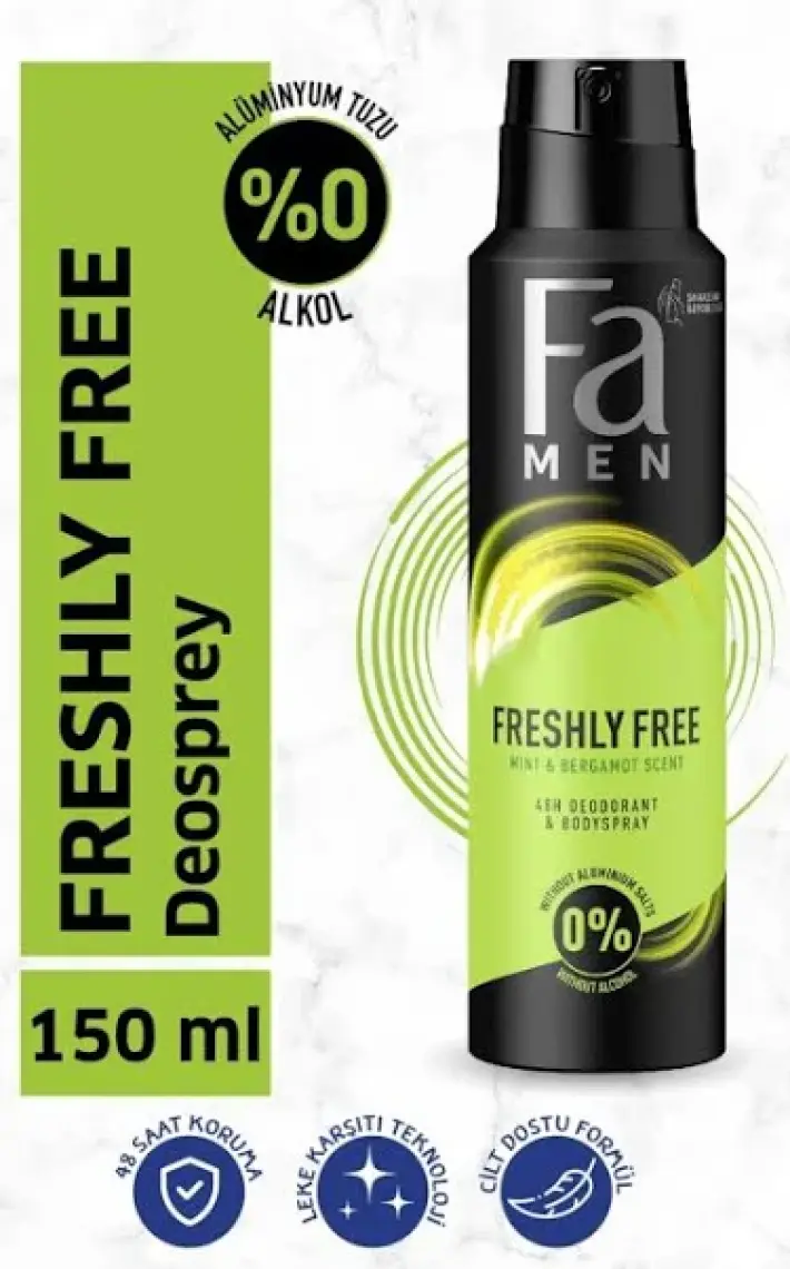 Fa Freshly Free Nane & Bergamot Erkek Deosprey 1 Adet