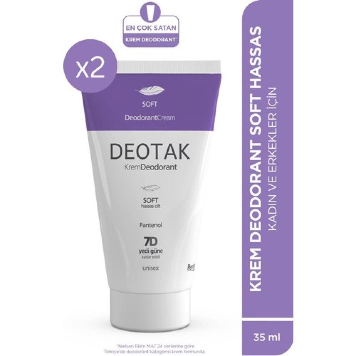Soft Hassas Koruma 7 Güne Kadar Etkili Krem Deodorant 35 ml x 2 Adet