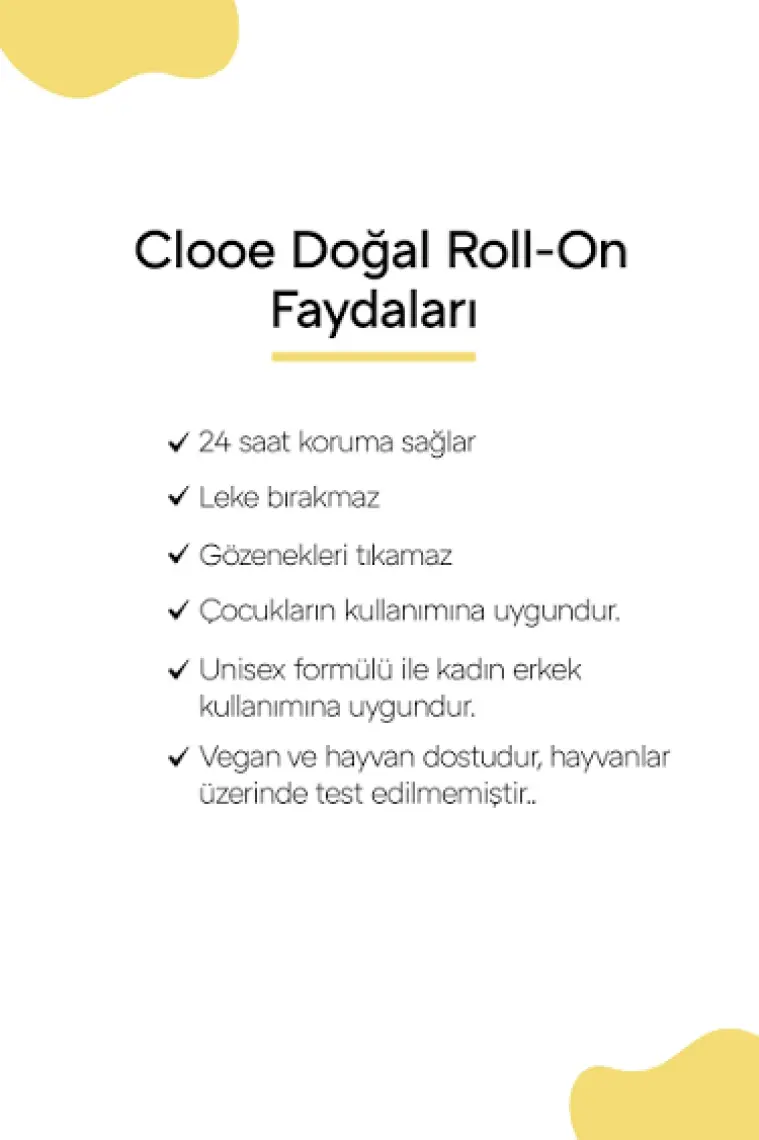 Clooe Doğal Roll on (50ml) - Lekesiz Fresh