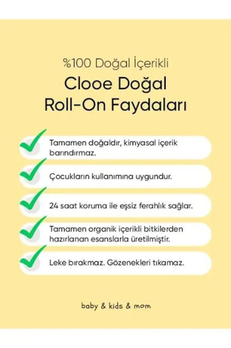 Clooe Doğal Roll on (50ml) - Lekesiz Fresh