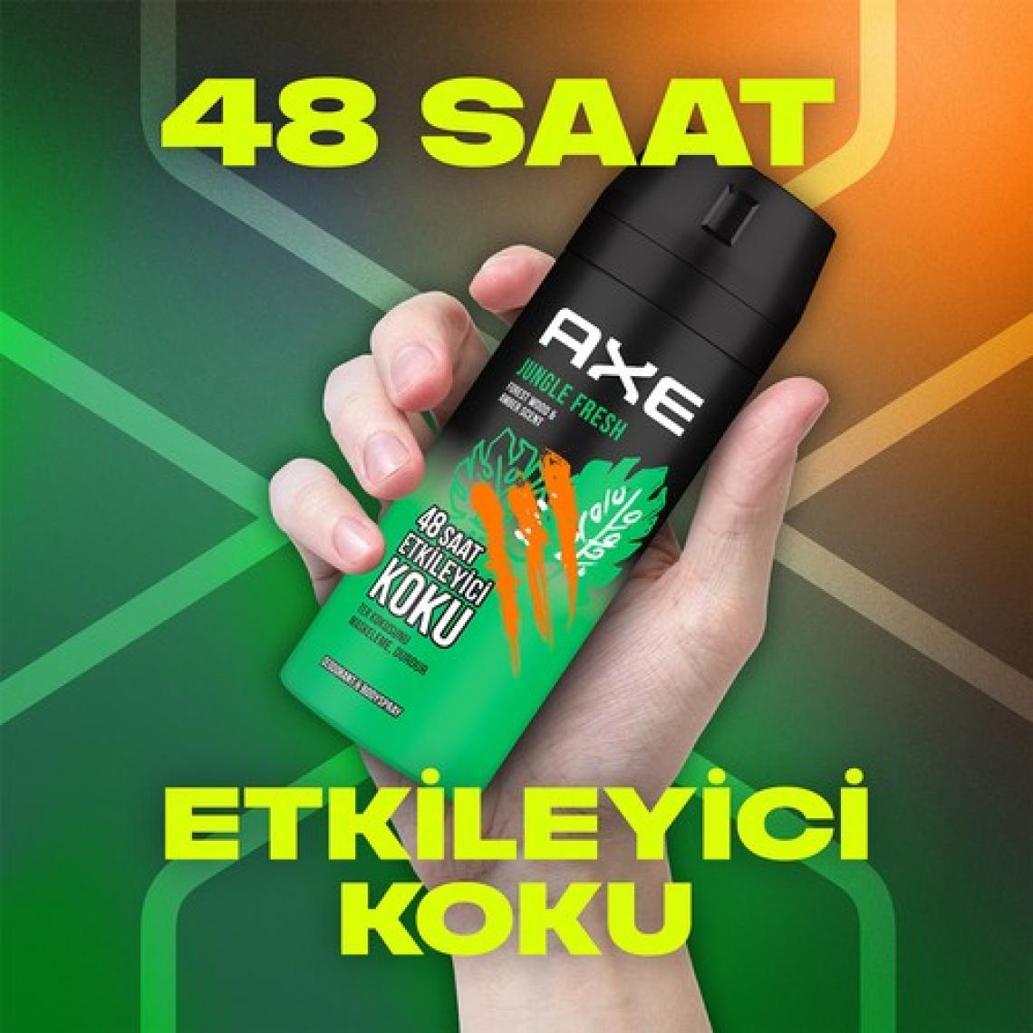 Axe Erkek Sprey Deodorant Jungle Fresh 150 Ml + Clear Men Saç Bakım Şampuanı Cool Sport Menthol 180 Ml