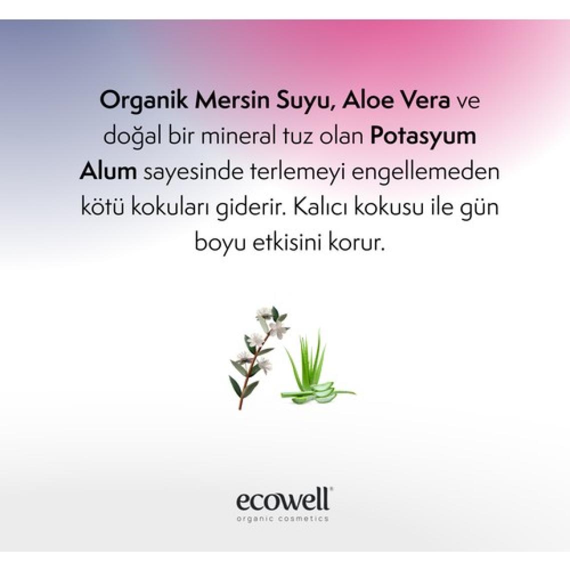 Ecowell Erkek Roll-on Deodorant, Organik & Vegan Sertifikalı, Dermatolojik Olarak Test Edilmiştir, 75ml