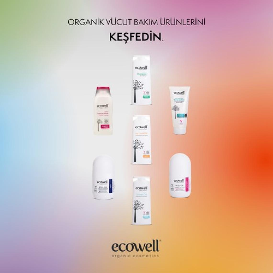 Ecowell Erkek Roll-on Deodorant, Organik & Vegan Sertifikalı, Dermatolojik Olarak Test Edilmiştir, 75ml