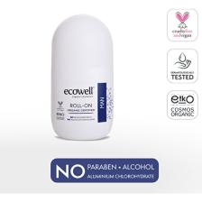 Ecowell Erkek Roll-on Deodorant, Organik & Vegan Sertifikalı, Dermatolojik Olarak Test Edilmiştir, 75ml