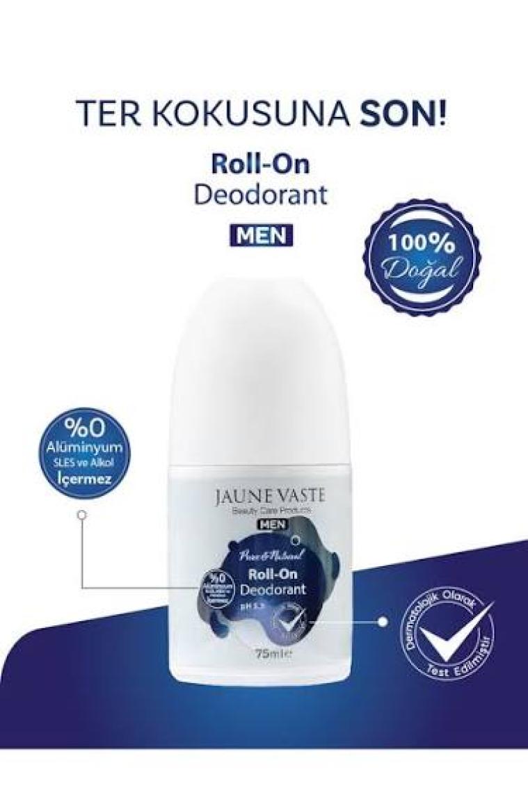 Jaune Vaste Doğal Roll On Erkekler Için 75 ml Alüminyum Sles Içermez