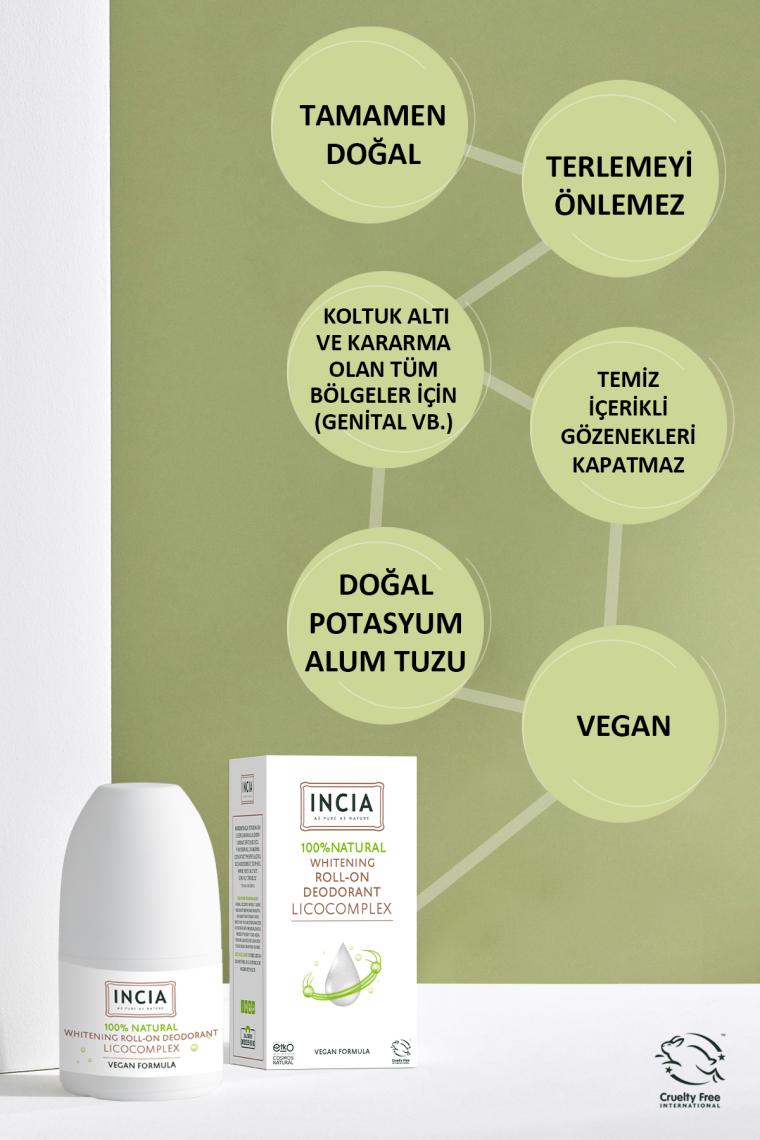 %100 Doğal Roll On Deodorant Beyazlatıcı Ter Kokusu Önleyici Lekesiz 50 ml