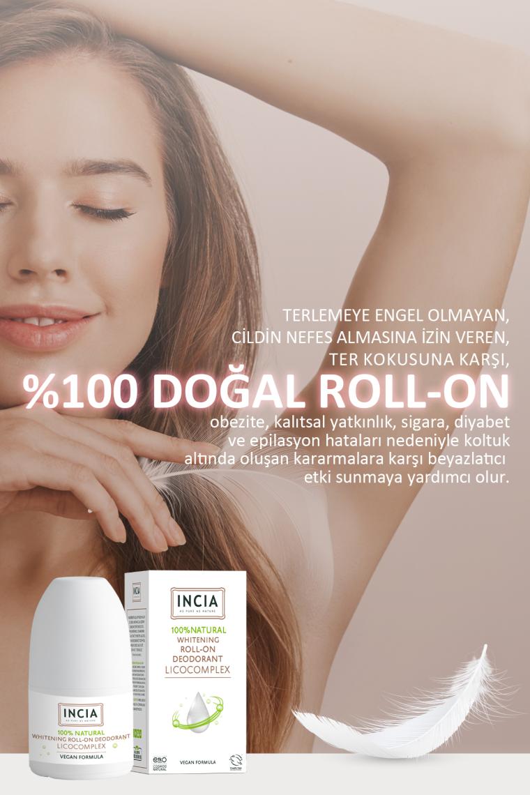 %100 Doğal Roll On Deodorant Beyazlatıcı Ter Kokusu Önleyici Lekesiz 50 ml