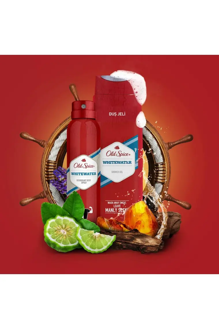 Old Spice Duş Jeli 400 ml + Sprey Deo White Water 150 ml x 2