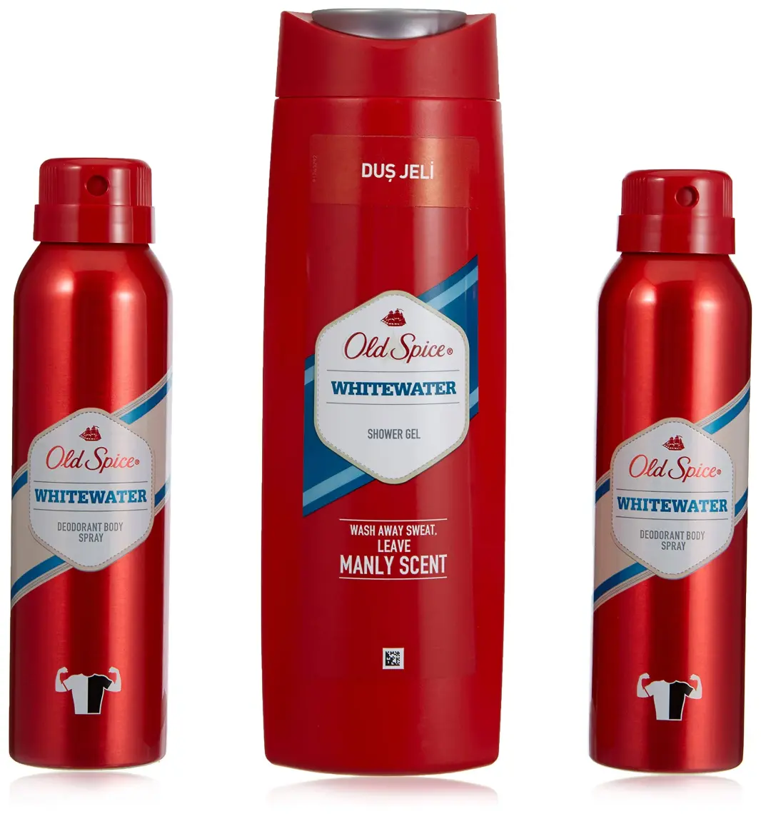 Old Spice Duş Jeli 400 ml + Sprey Deo White Water 150 ml x 2
