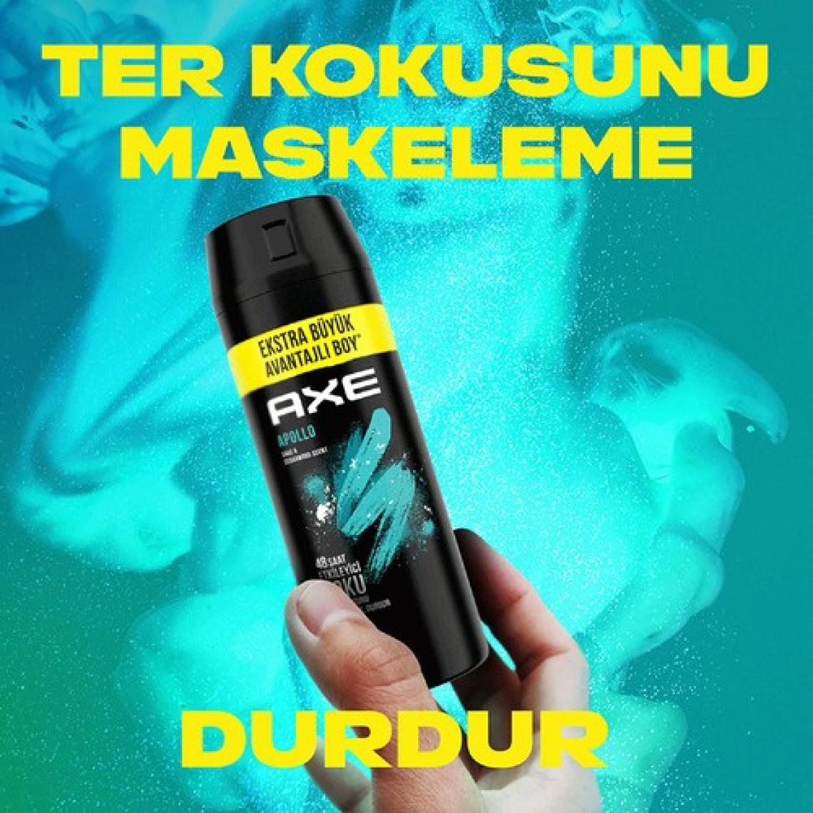 Axe Erkek Sprey Deodorant Apollo 200 ml + Clear Men Saç Bakım Şampuanı Cool Sport Menthol 180 ml