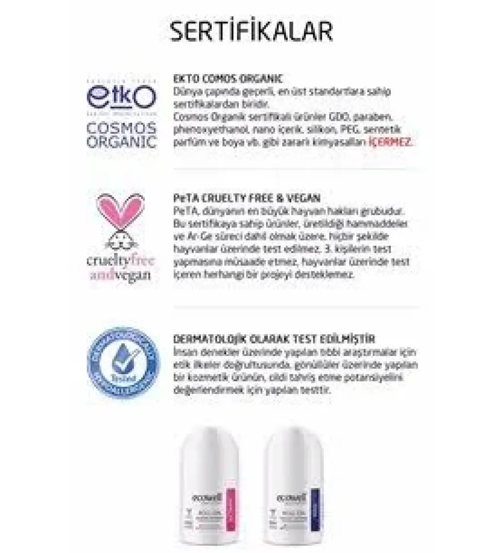 Ecowell Organik Roll-on Kadın + Erkek Set (2 X 75 ml) SET