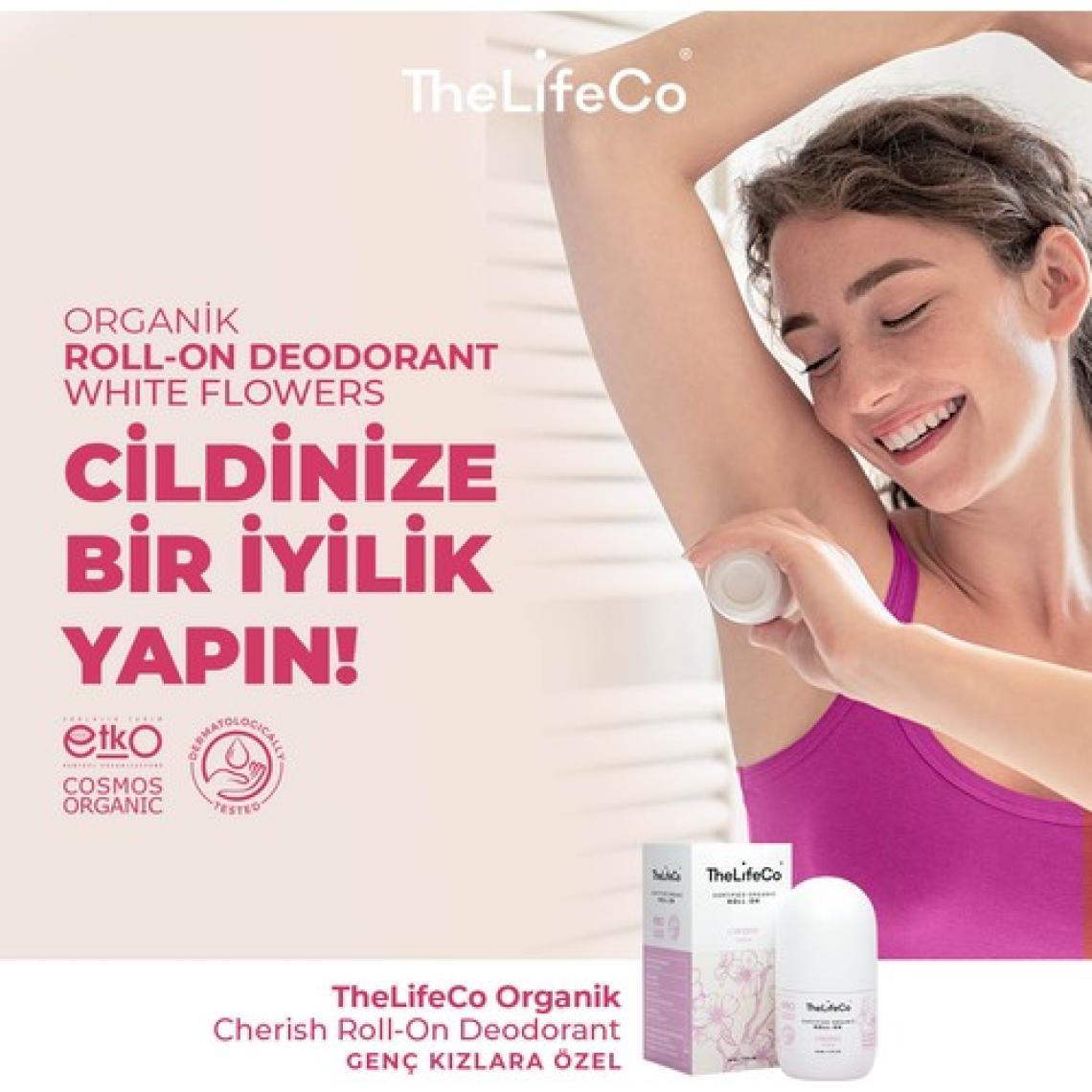 TheLifeCo Organik Roll-On Deodorant Cherish 60 ml (Alüminyumsuz, Alkolsüz, Doğal)
