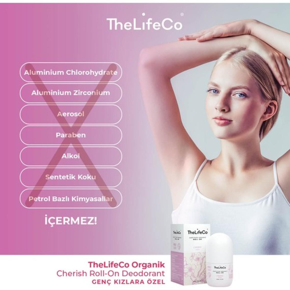TheLifeCo Organik Roll-On Deodorant Cherish 60 ml (Alüminyumsuz, Alkolsüz, Doğal)