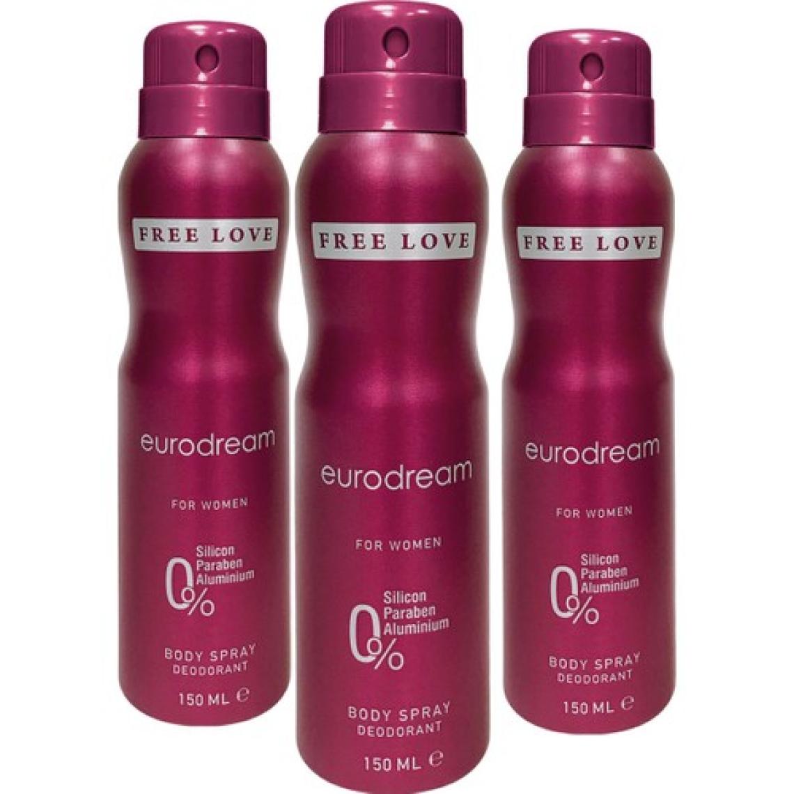 Free Love Eurodream Kadın Deodorant 150 ml 3 Adet