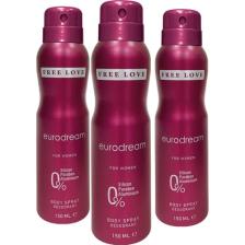Free Love Eurodream Kadın Deodorant 150 ml 3 Adet