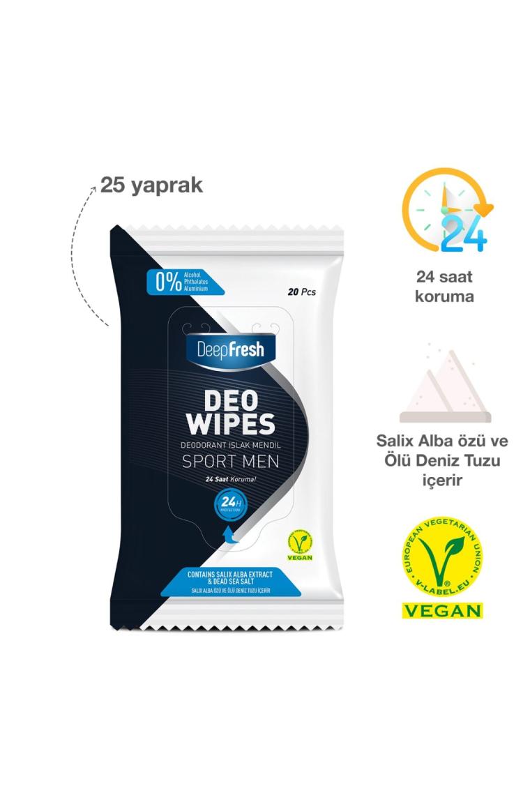 Deodorant Islak Mendil Sport Men 20 Yaprak