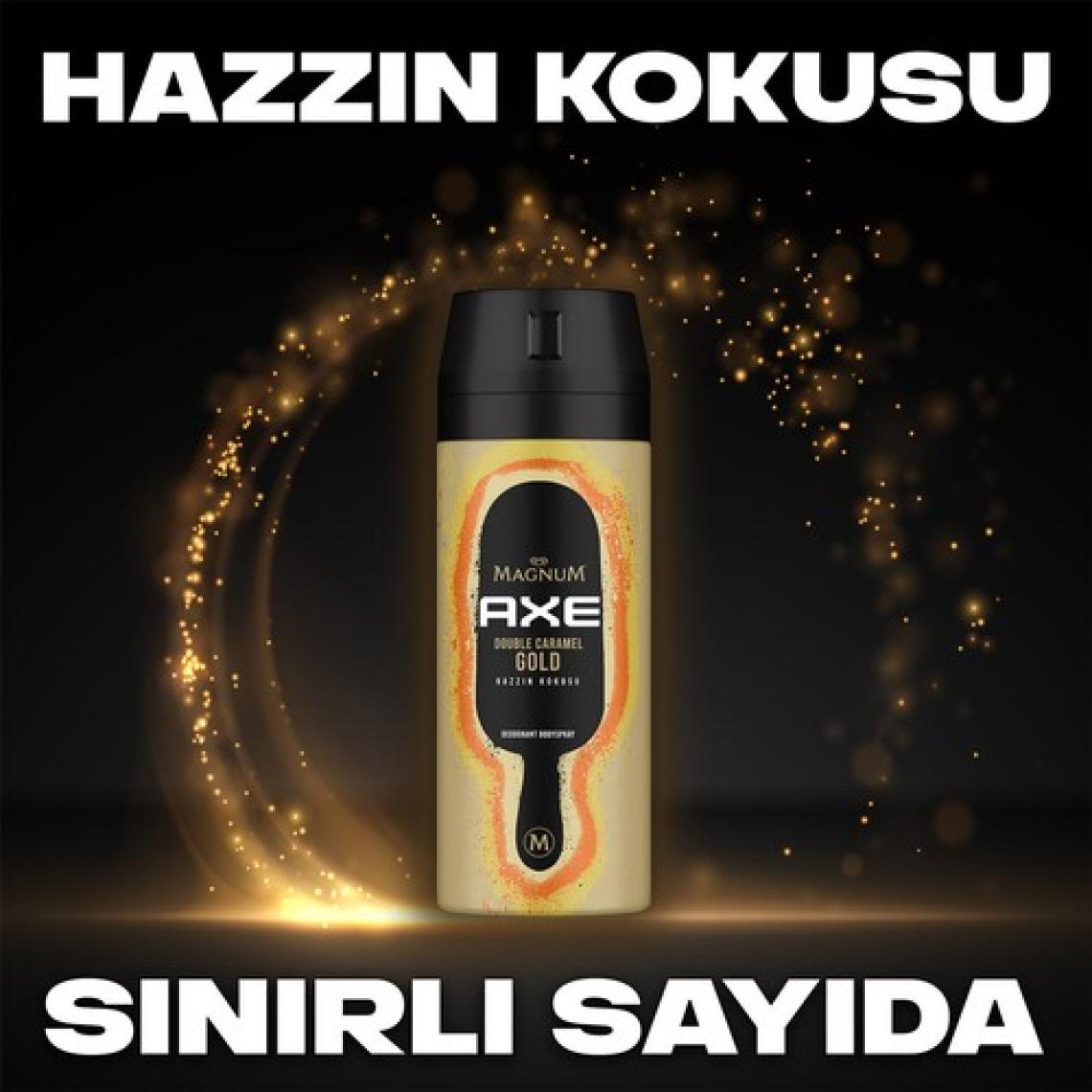 Axe Magnum Erkek Deodorant & Bodyspray Double Caramel Gold Hazzın Kokusu 150 ml