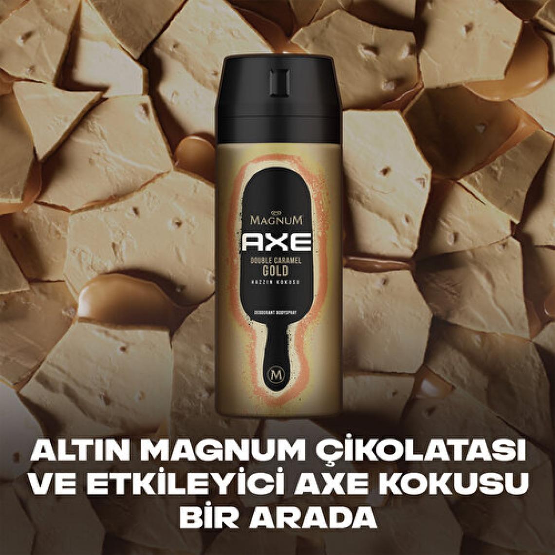 Axe Magnum Erkek Deodorant & Bodyspray Double Caramel Gold Hazzın Kokusu 150 ml