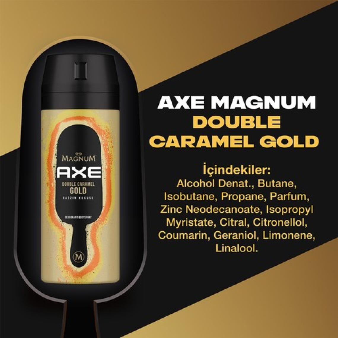 Axe Magnum Erkek Deodorant & Bodyspray Double Caramel Gold Hazzın Kokusu 150 ml