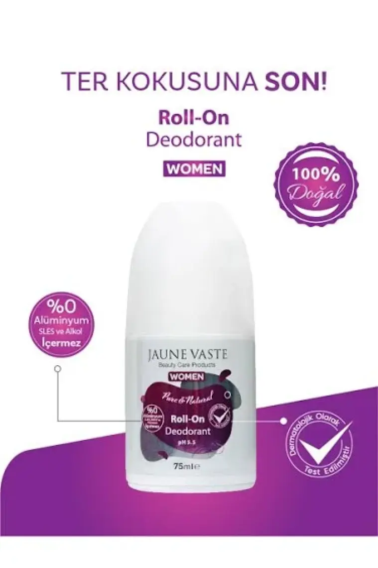Jaune Vaste Doğal Roll On Kadınlar İçin 75 ml Alüminyum Sles İçermez