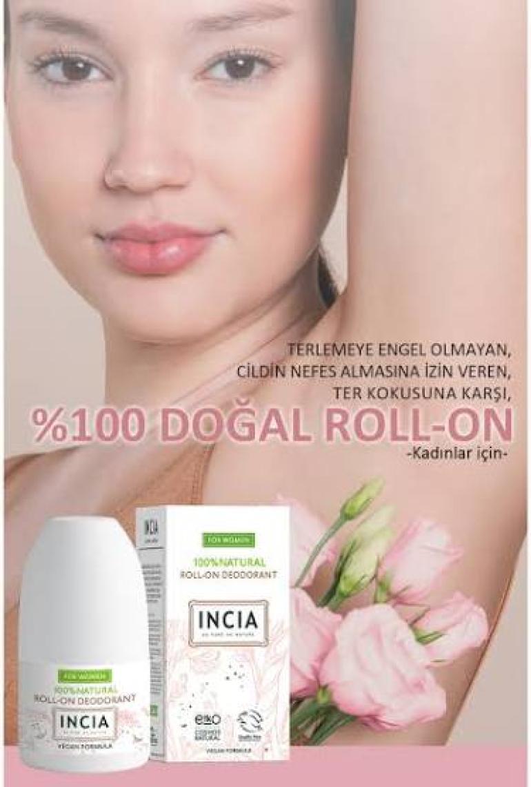 %100 Doğal Roll On Deodorant Kadınlar İçin Ter Kokusu Önleyen Leke Yapmayan 50 ml