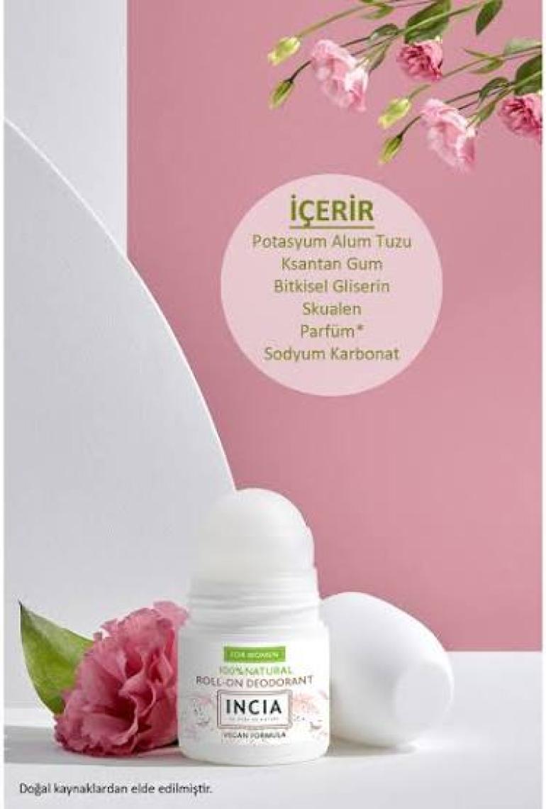 %100 Doğal Roll On Deodorant Kadınlar İçin Ter Kokusu Önleyen Leke Yapmayan 50 ml