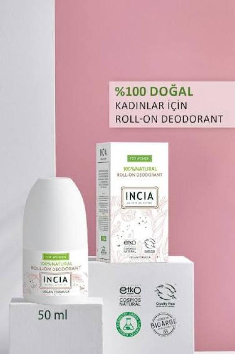 %100 Doğal Roll On Deodorant Kadınlar İçin Ter Kokusu Önleyen Leke Yapmayan 50 ml
