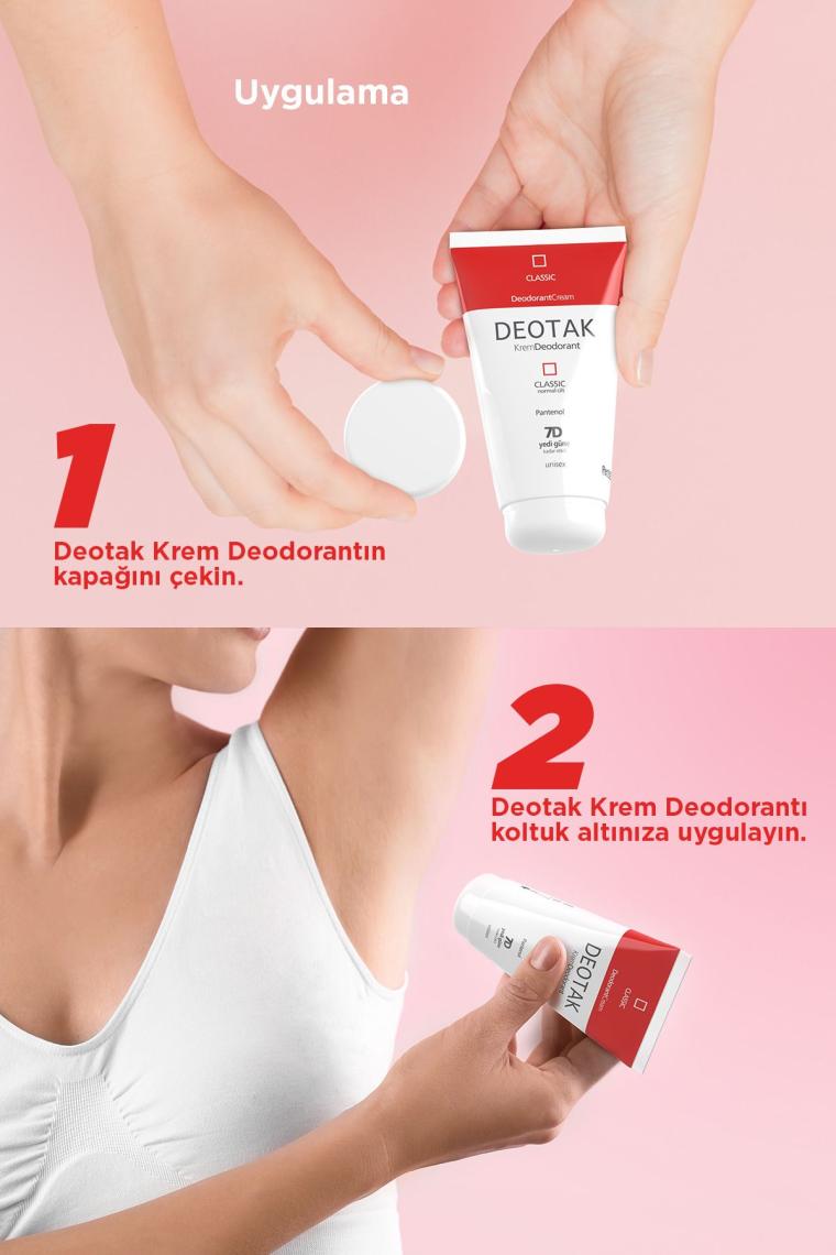 Classic Koruma 7 Güne Kadar Etkili Krem Deodorant 35 ml x 4 Adet