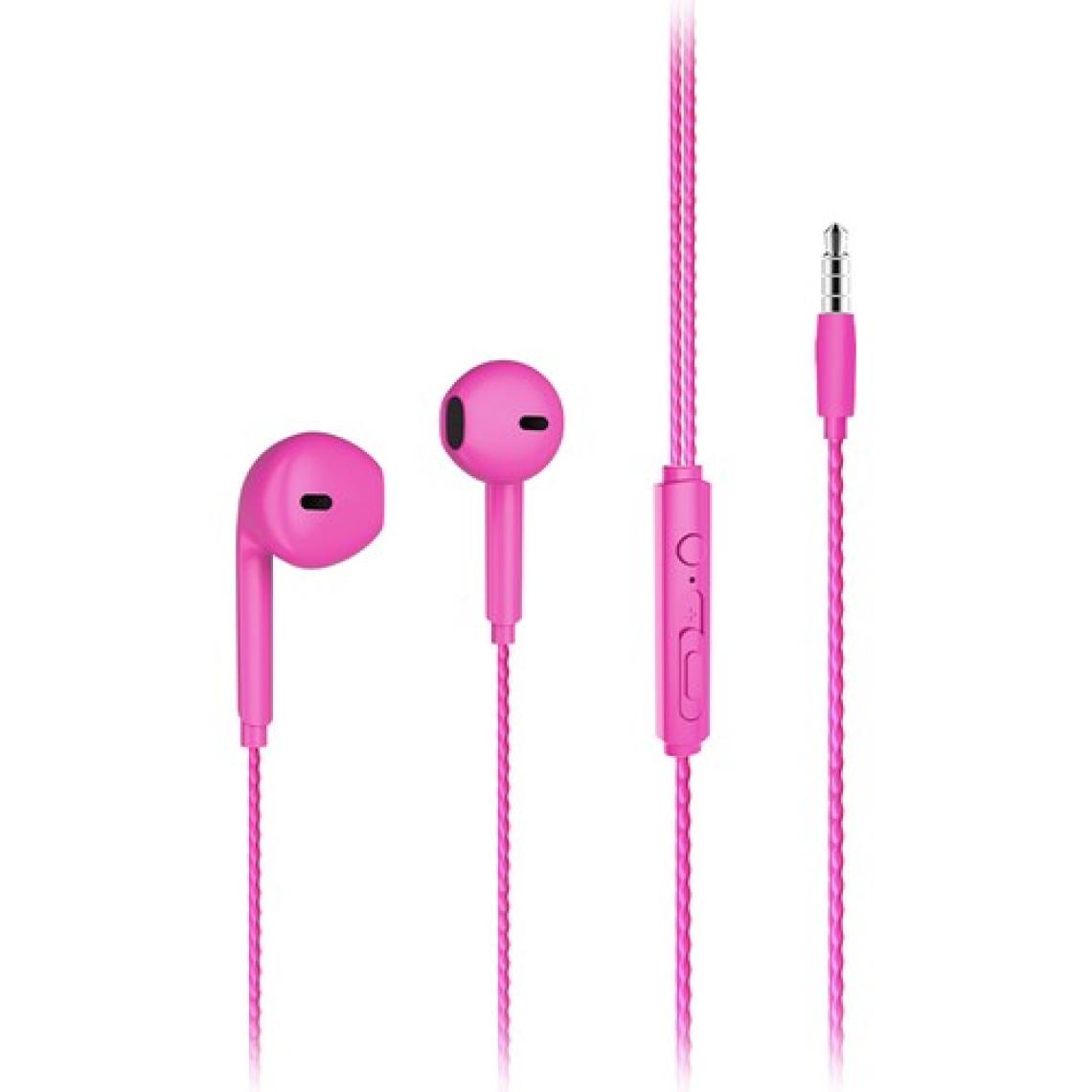 Lecoo EH104 Kablolu 3.5mm Jacklı Kulak İçi Mikrofonlu Kulaklık Pembe