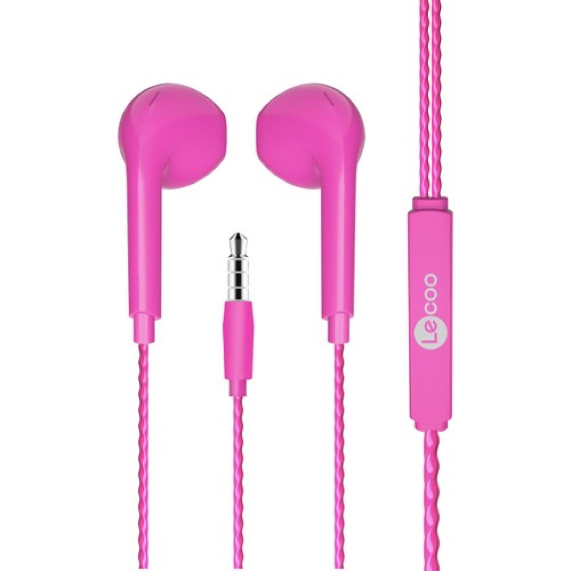 Lenovo Lecoo EH104 Pembe Mikrofonlu 3.5 mm Kulak İçi Kulaklık