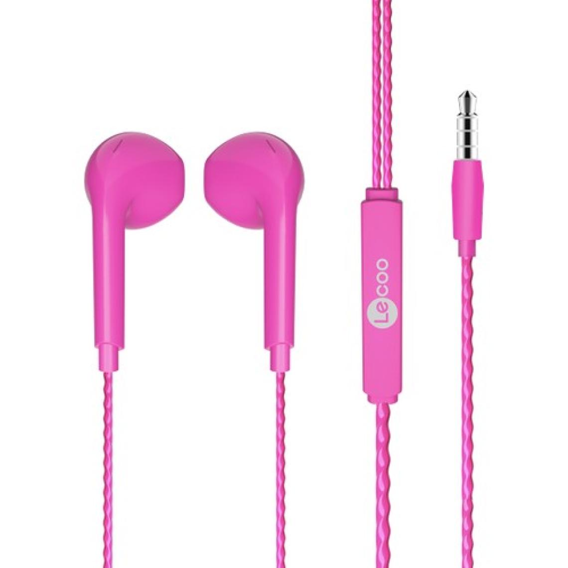 Lenovo Lecoo EH104 Pembe Mikrofonlu 3.5 mm Kulak İçi Kulaklık