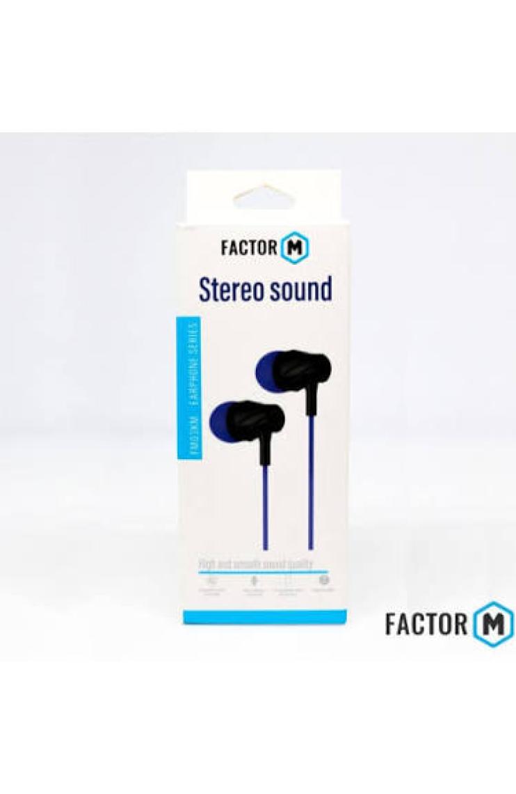 Factor-M Fm­03 Kulakiçi Mikrofonlu Kablolu Kulaklık Mavi (FM­FM03KM)