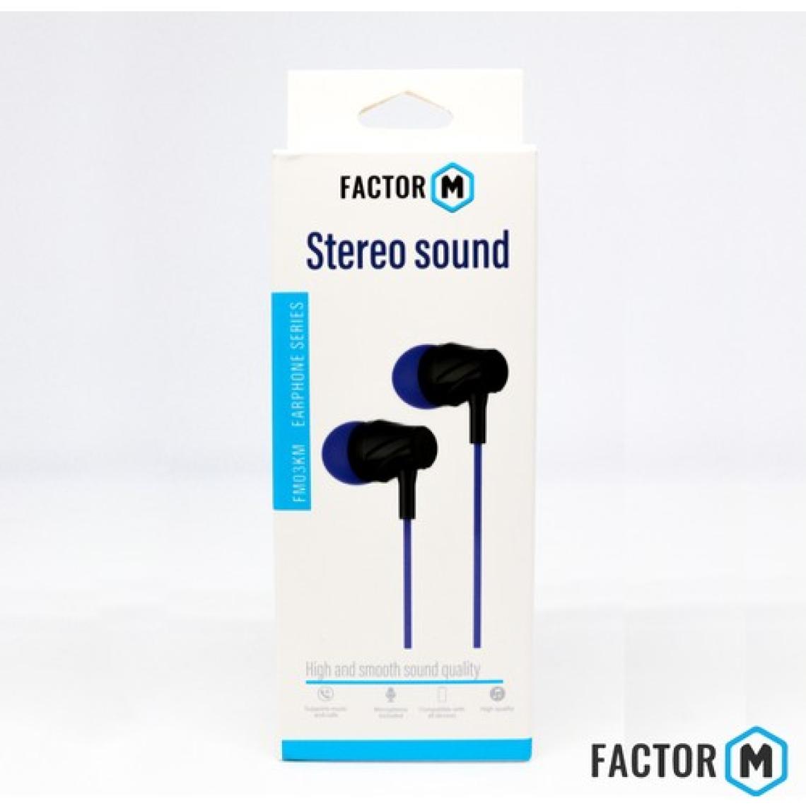 Factor M FM03 Mavi Kablolu Mikrofonlu Kulak İçi Kulaklık