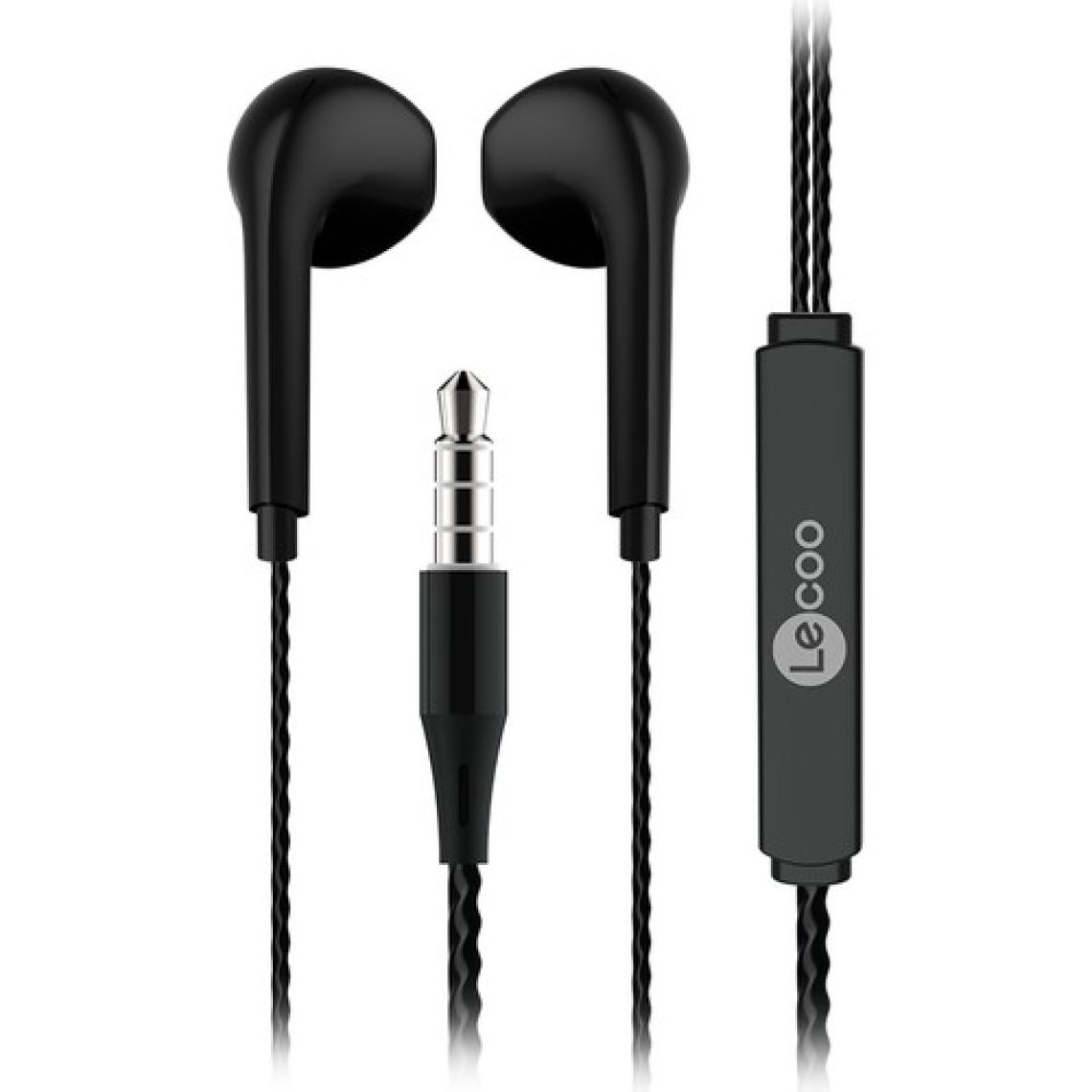 Lecoo EH104 Kablolu 3.5mm Jacklı Kulak İçi Mikrofonlu Kulaklık Siyah