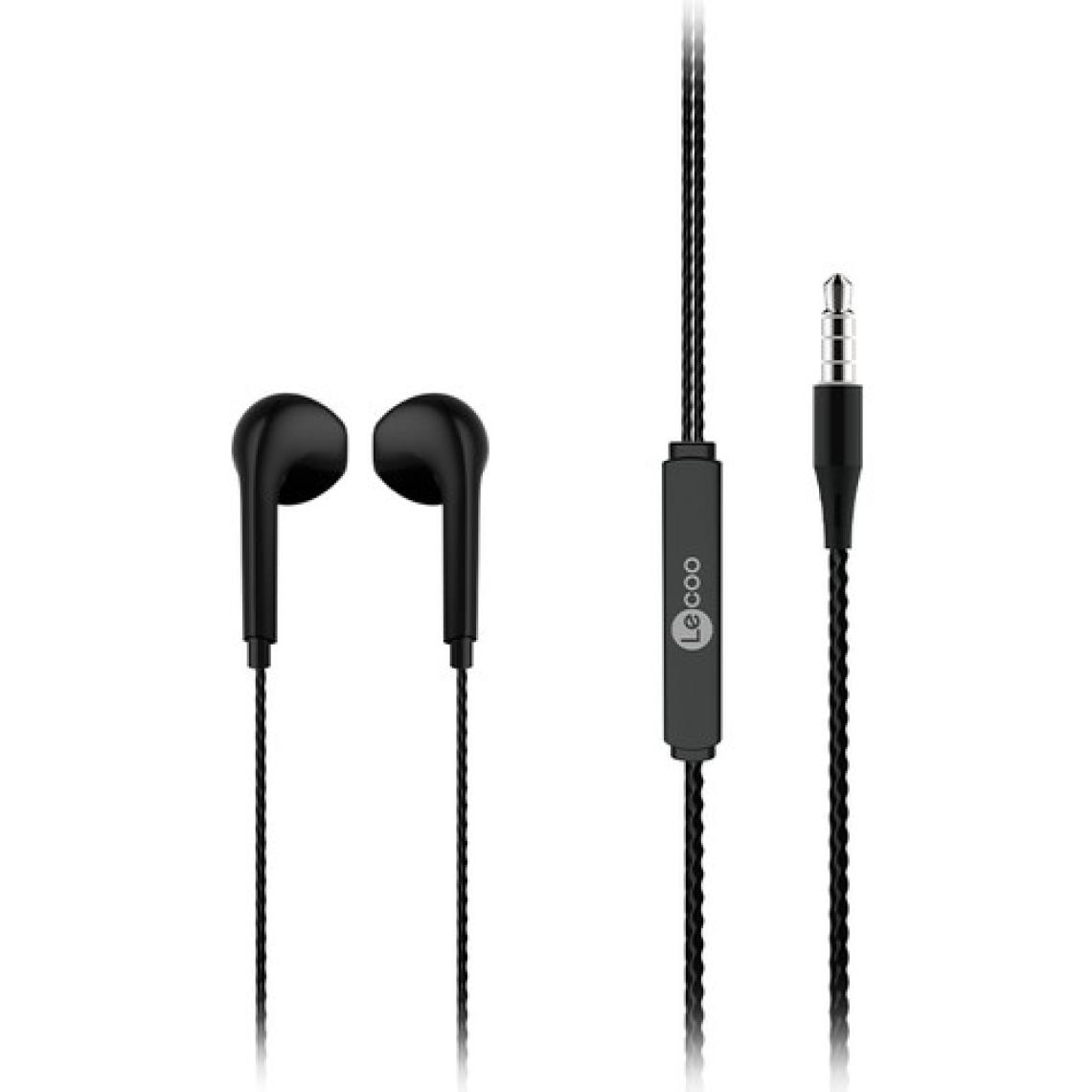 Lecoo EH104 Kablolu 3.5mm Jacklı Kulak İçi Mikrofonlu Kulaklık Siyah