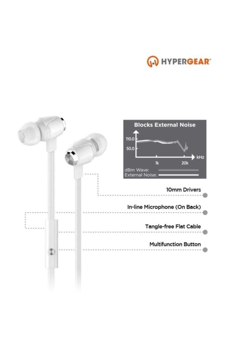 HyperGear dBm Wave Beyaz Kablolu Mikrofonlu Kulak İçi Kulaklık