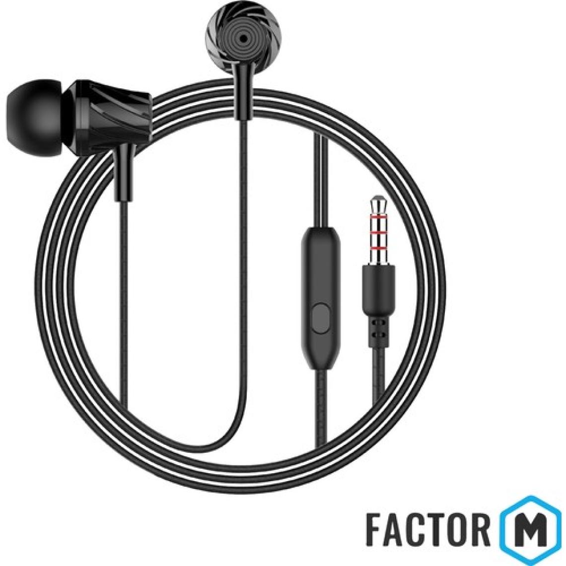 Factor M FM03 Siyah Kablolu Mikrofonlu Kulak İçi Kulaklık