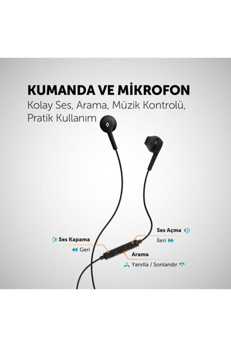 Ttec Rio 2KMM11S Siyah Mikrofonlu Kulak İçi Kulaklık